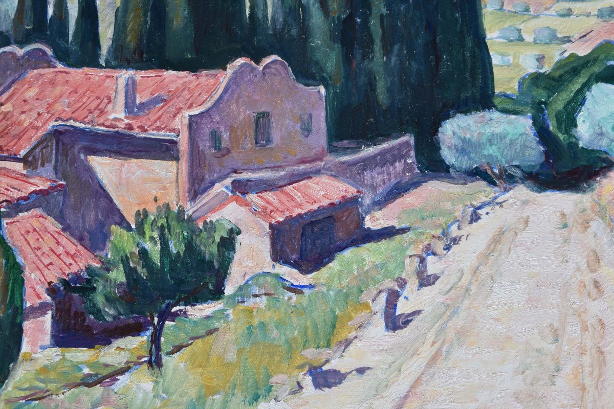 Jean-pierre Julien "the Eagle's Beak At La Ciotat" Oil On Cardboard 64x48-photo-1